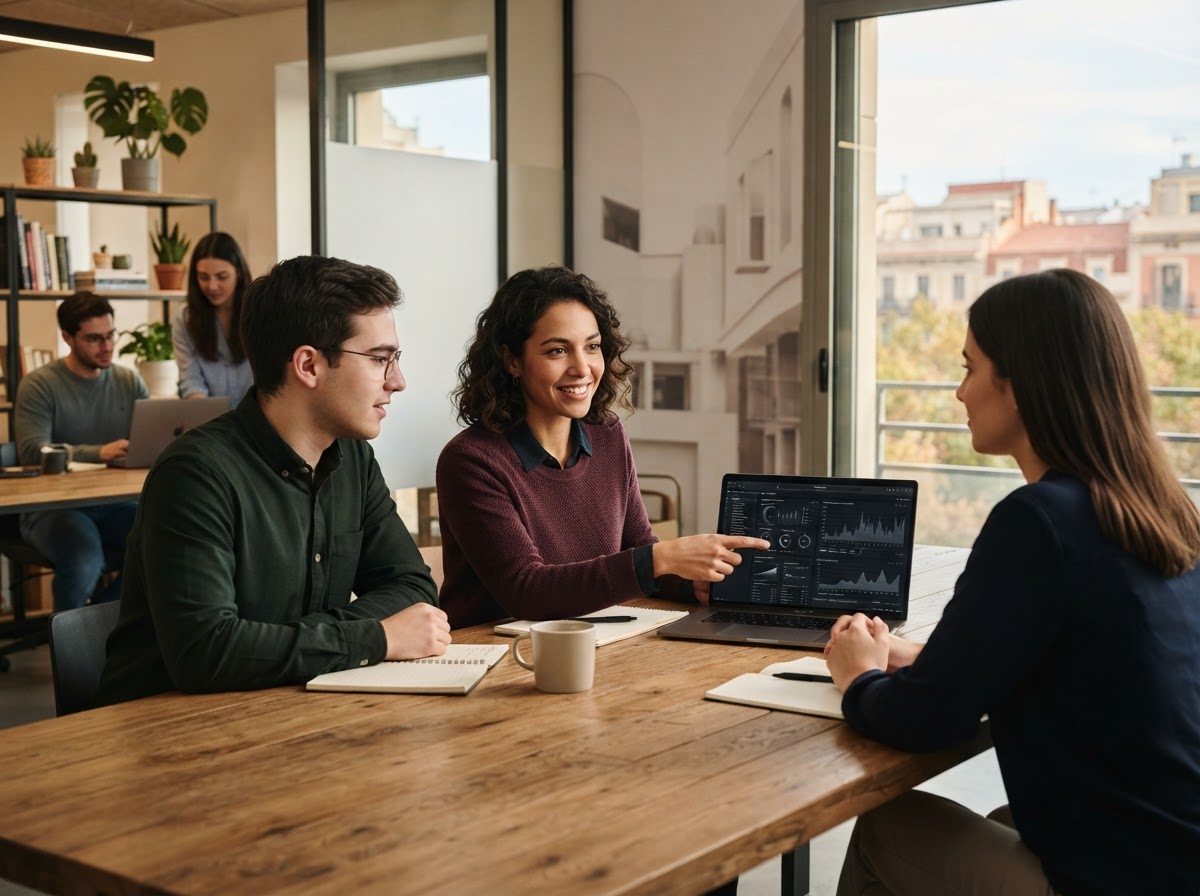 Gerard System Ai: equipo analizando datos financieros en un entorno de trabajo profesional